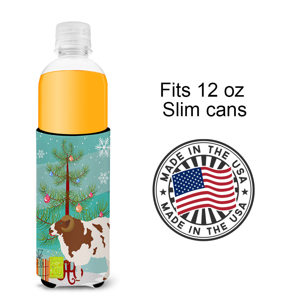 Jacob Sheep Christmas Slim Can Hugger , Insulated Foam Hugger for 12 oz Slim Cans, Beer Bottles & Water Bottles, Printed in USA
