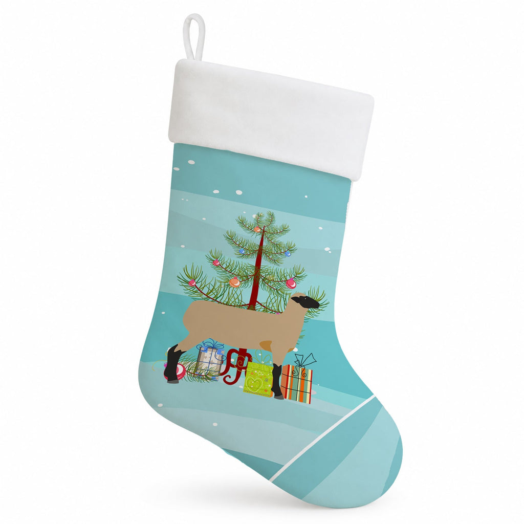 Hampshire Down Sheep Christmas Holiday Stocking Double-Sided Print, Polyester Suede,11x18, Made in USA