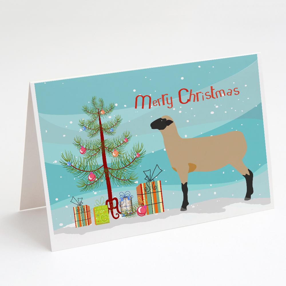 Hampshire Down Sheep Christmas Greeting Cards Pack of 8 Blank Cards with Envelopes Whimsical A7 Size 5x7