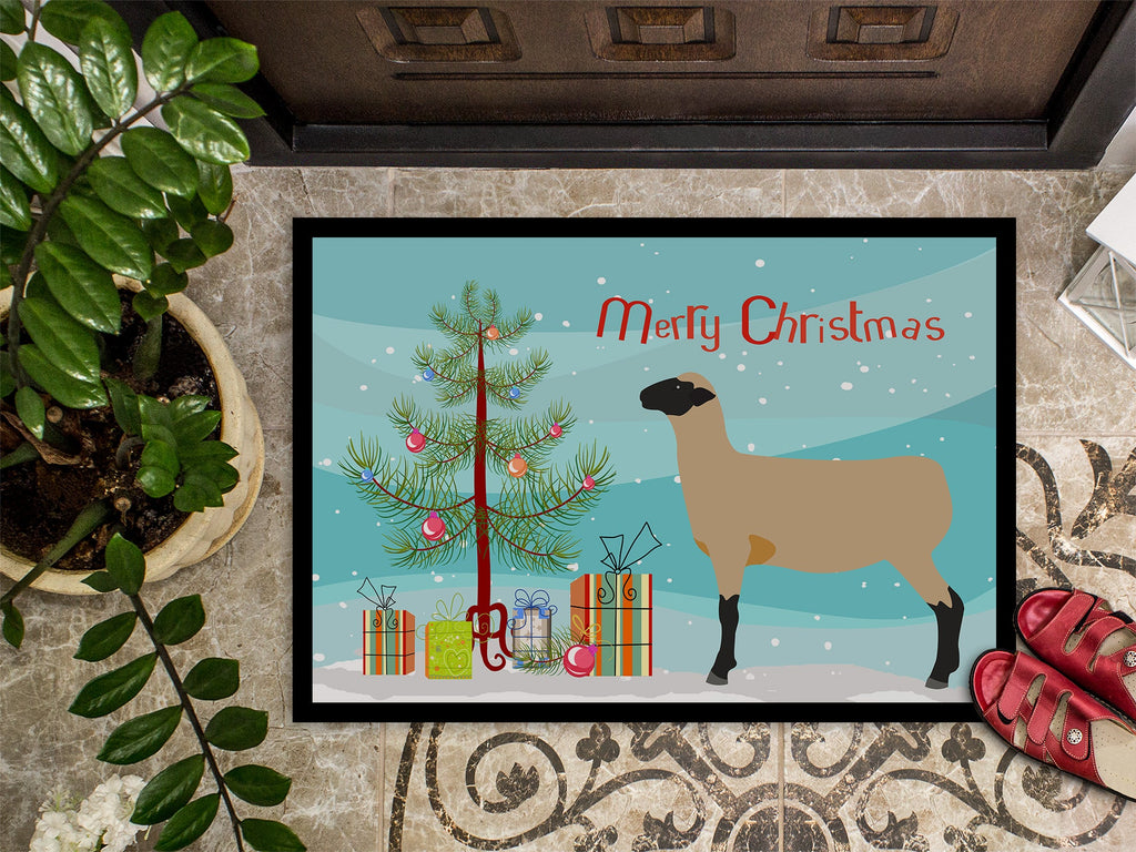 Hampshire Down Sheep Christmas Doormat Indoor Outdoor 24H X 36W Front Door Mat Rugs for Entryway, Non Slip Washable Low Pile,