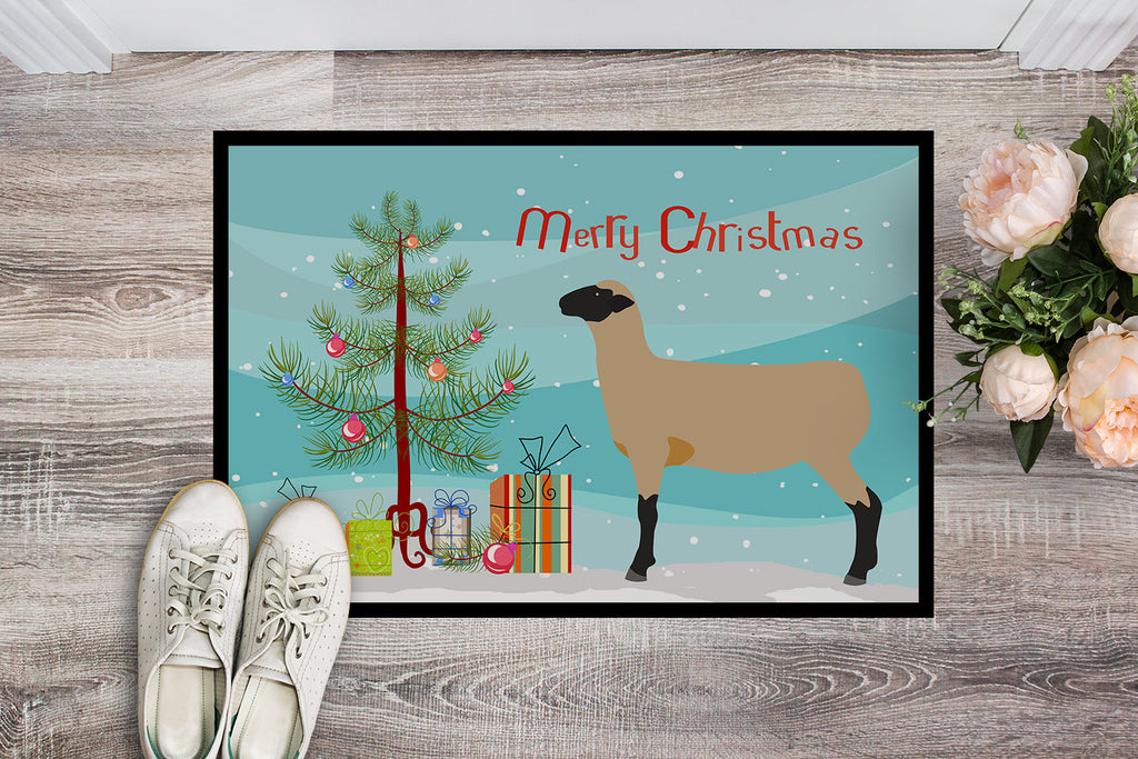 Hampshire Down Sheep Christmas Doormat Indoor Outdoor 18H X 27W Front Door Mat Rugs for Entryway, Non Slip Washable