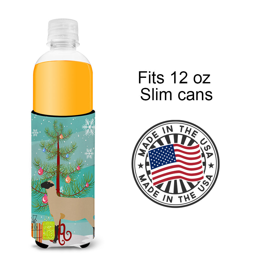 Hampshire Down Sheep Christmas Slim Can Hugger , Insulated Foam Hugger for 12 oz Slim Cans, Beer Bottles & Water Bottles, Printed in USA