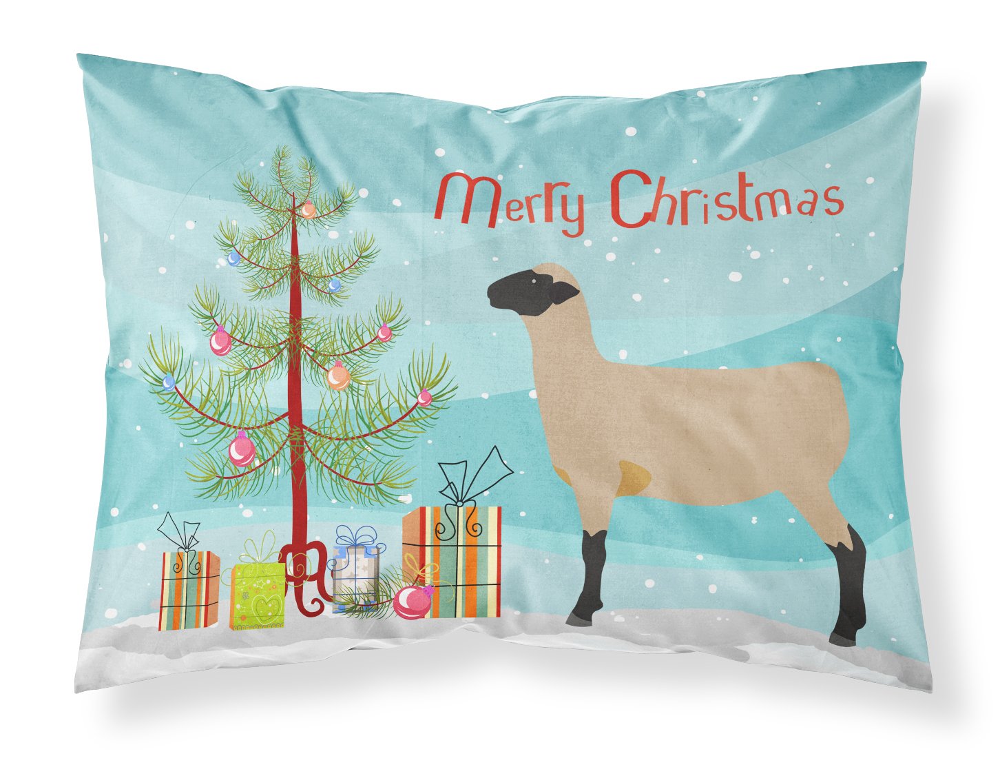 Hampshire Down Sheep Christmas Standard Pillowcase Lightweight Super Soft Easy Care Decorative Artwork Pillowcase, Standard