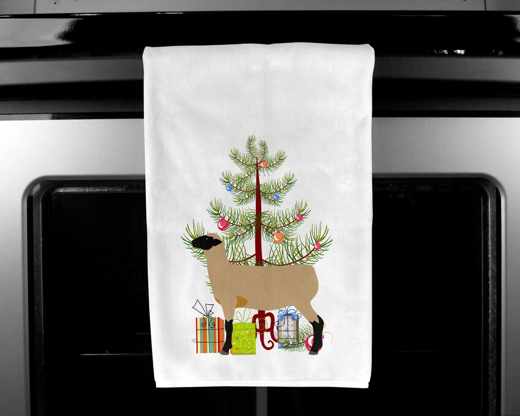 Hampshire Down Sheep Christmas Kitchen Towel Set of 2 White Dish Towels Decorative Bathroom Hand towel for Hand, Face, Hair, Yoga, Tea, Dishcloth, 19 X 28", White