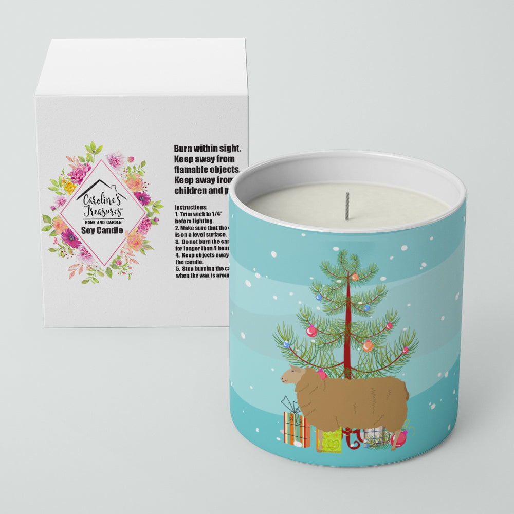 East Friesian Sheep Christmas Decorative Soy Candle Nature Soy Wax Essential Oil Home Decor Ideal for Bedroom Kitchen Bath Office Gift, 10 oz