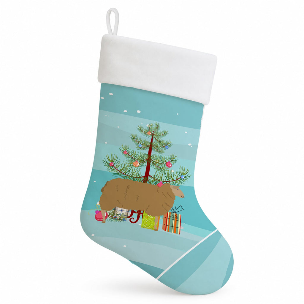 East Friesian Sheep Christmas Holiday Stocking Double-Sided Print, Polyester Suede,11x18, Made in USA