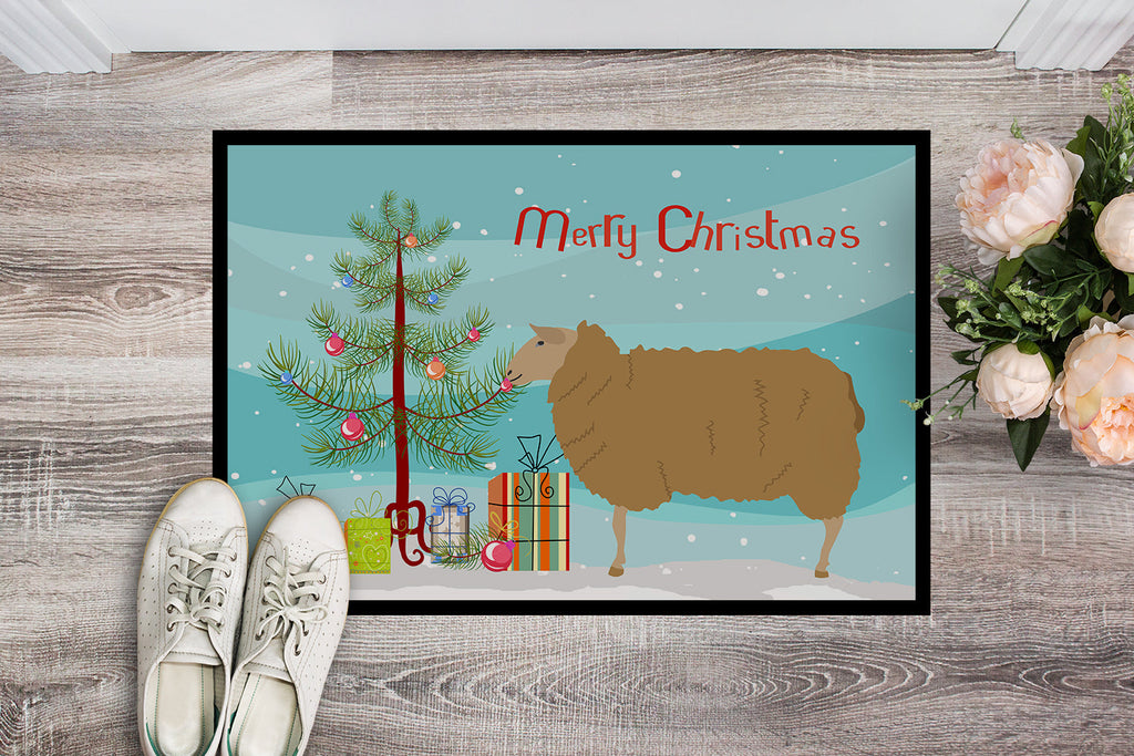 East Friesian Sheep Christmas Doormat Indoor Outdoor 18H X 27W Front Door Mat Rugs for Entryway, Non Slip Washable
