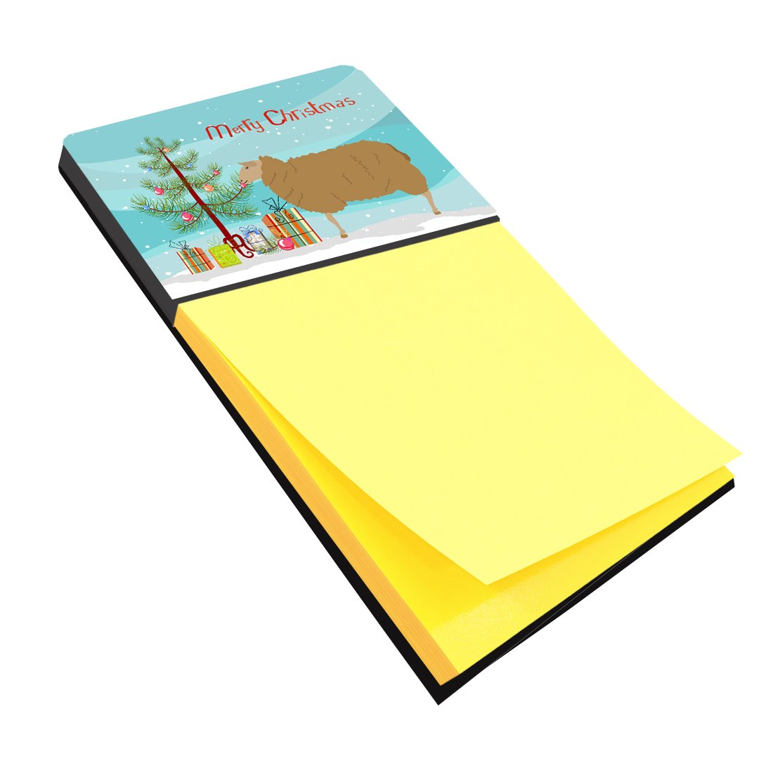 East Friesian Sheep Christmas Watercolor Sticky Note Holder Refillable Dispenser Desk Accessory 3x3 Pad Gift