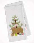 East Friesian Sheep Christmas Kitchen Towel Set of 2 White Dish Towels Decorative Bathroom Hand towel for Hand, Face, Hair, Yoga, Tea, Dishcloth, 19 X 28", White