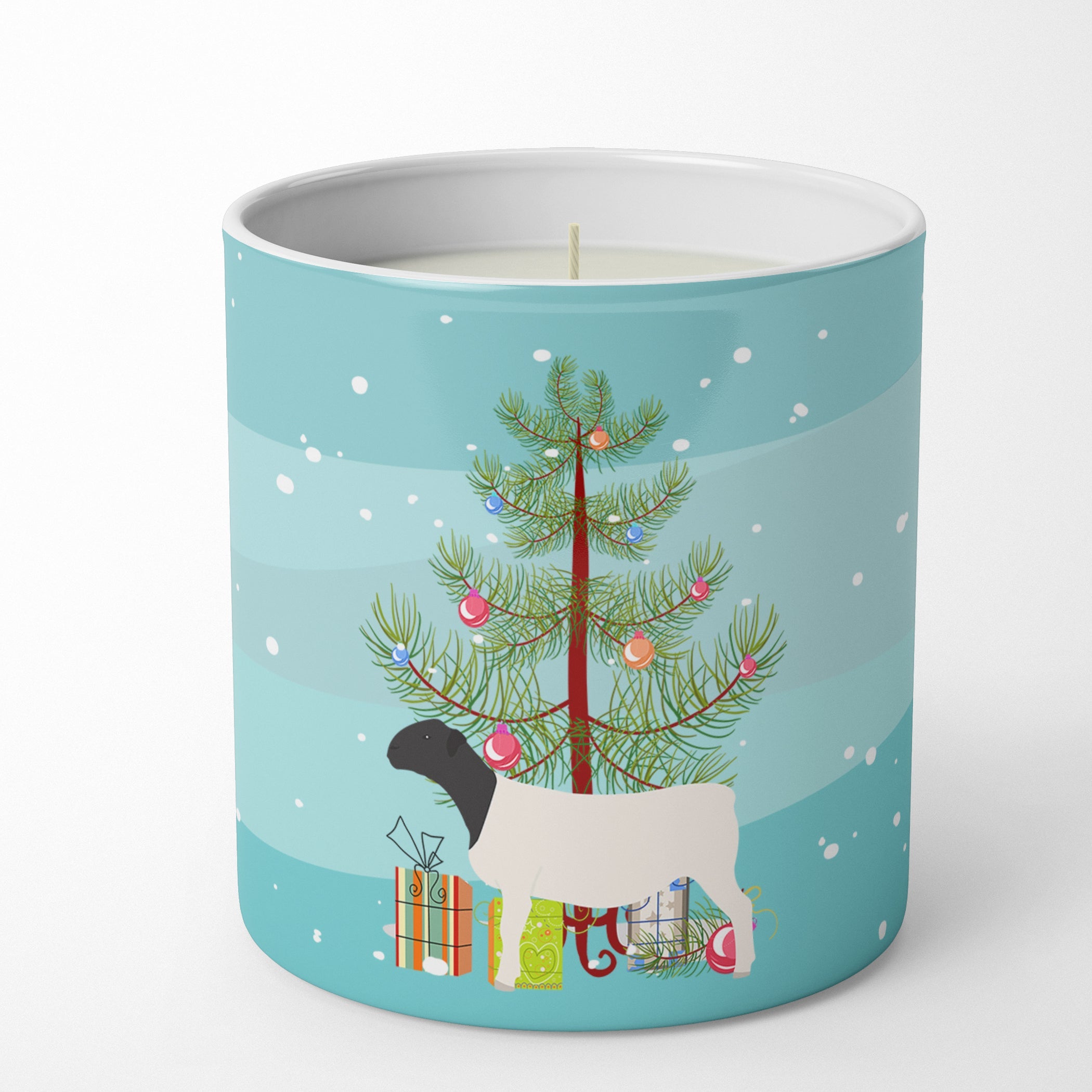 Dorper Sheep Christmas Decorative Soy Candle Nature Soy Wax Essential Oil Home Decor Ideal for Bedroom Kitchen Bath Office Gift, 10 oz