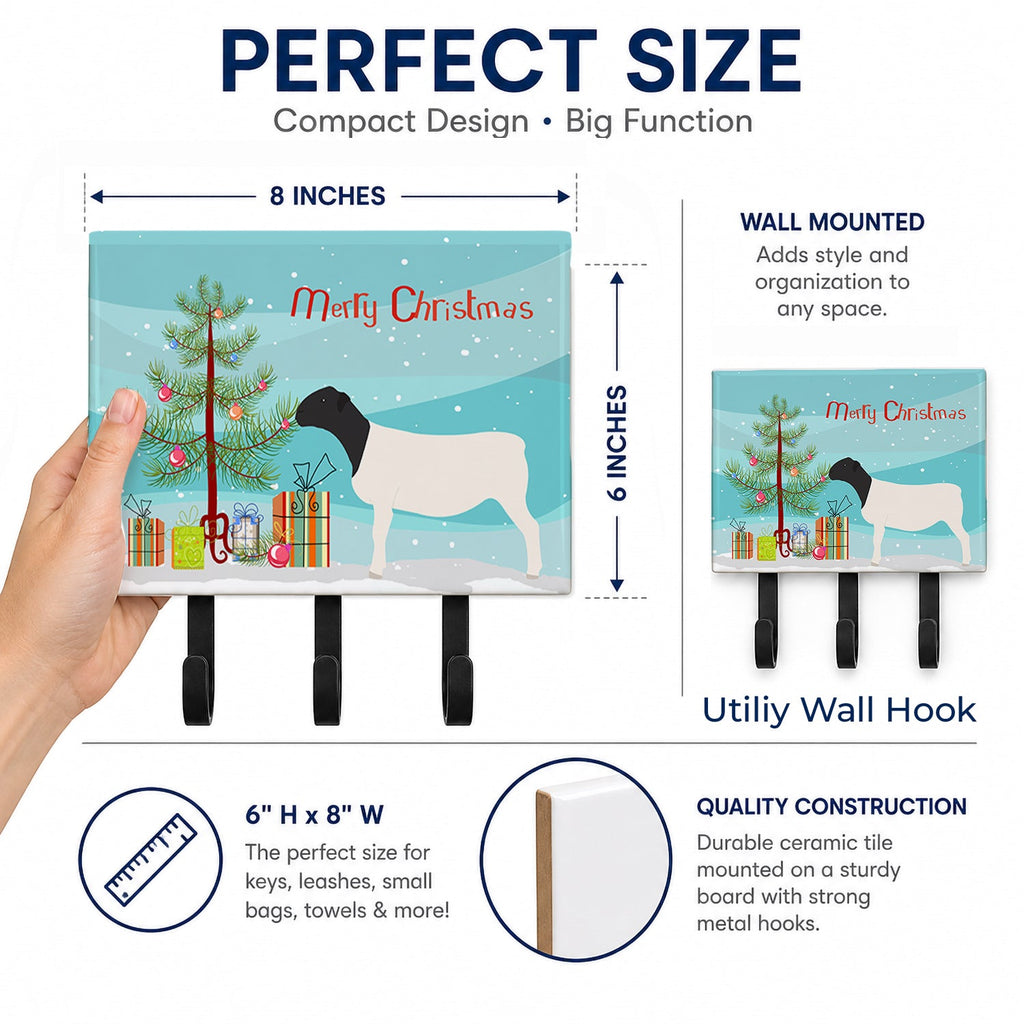 Dorper Sheep Christmas Leash or Key Holder Wall Hooks, Coat Rack Wall Mount, for Hanging Keys, Towels, Aprons, Leashes