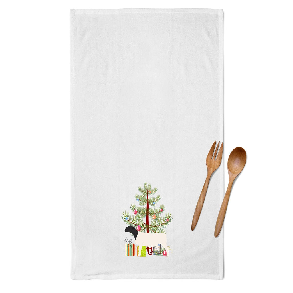 Dorper Sheep Christmas Kitchen Towel Set of 2 White Dish Towels Decorative Bathroom Hand towel for Hand, Face, Hair, Yoga, Tea, Dishcloth, 19 X 28", White