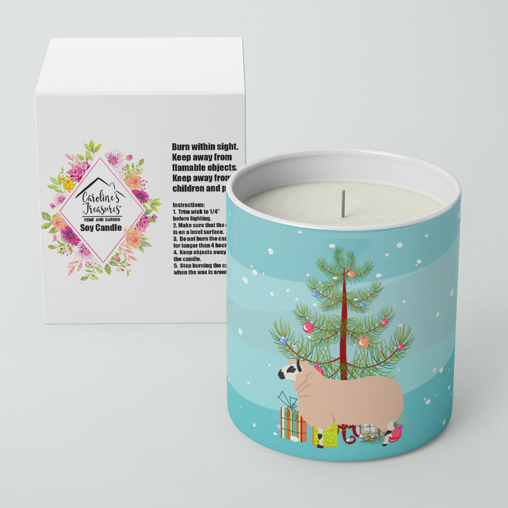 Kerry Hill Sheep Christmas Decorative Soy Candle Nature Soy Wax Essential Oil Home Decor Ideal for Bedroom Kitchen Bath Office Gift, 10 oz