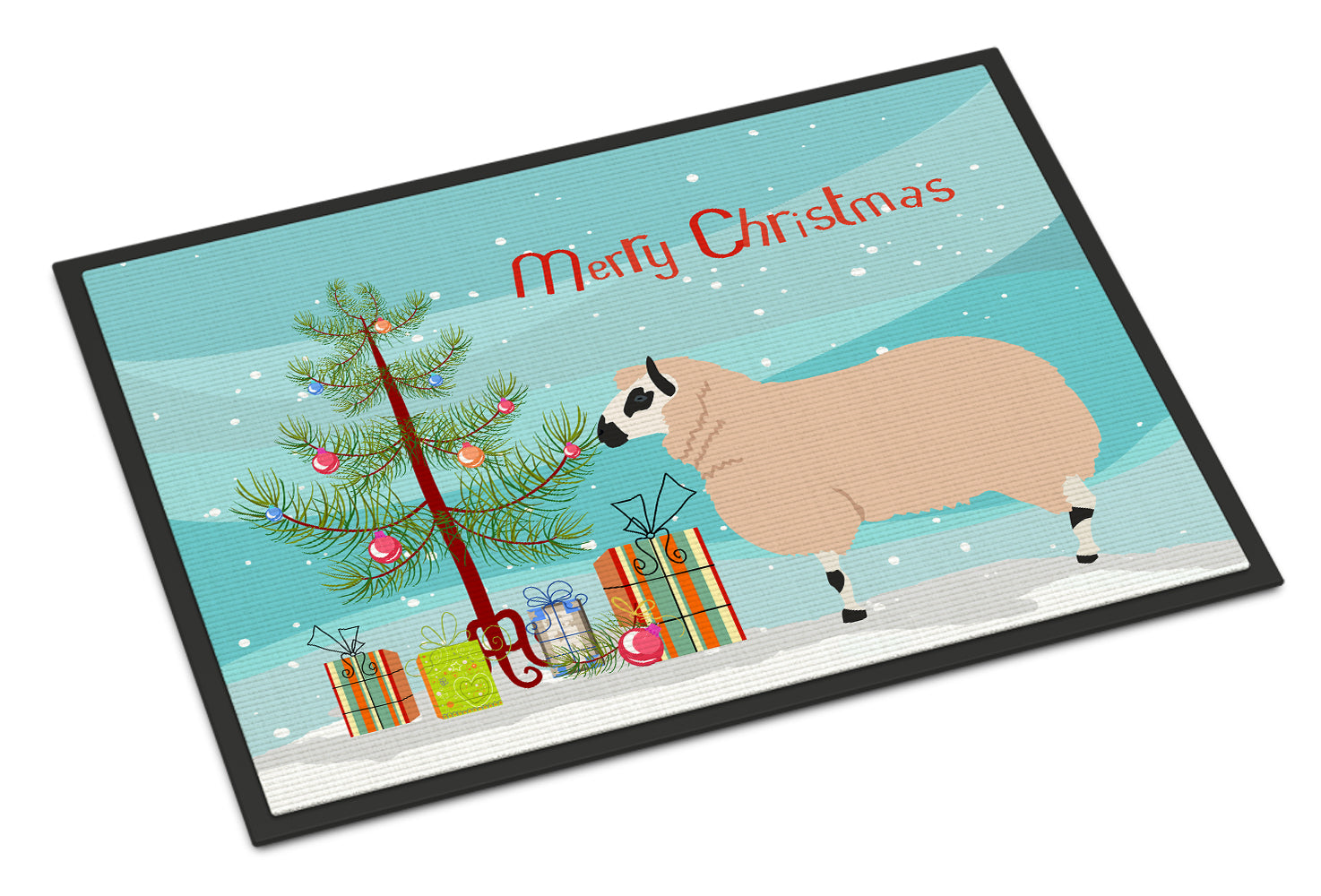 Kerry Hill Sheep Christmas Doormat Indoor Outdoor 24H X 36W Front Door Mat Rugs for Entryway, Non Slip Washable Low Pile,