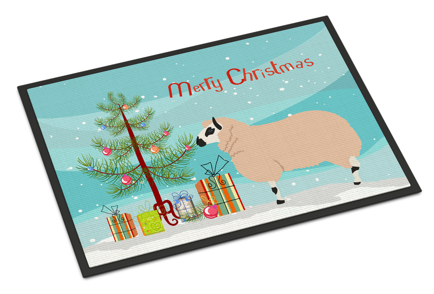 Kerry Hill Sheep Christmas Doormat Indoor Outdoor 18H X 27W Front Door Mat Rugs for Entryway, Non Slip Washable