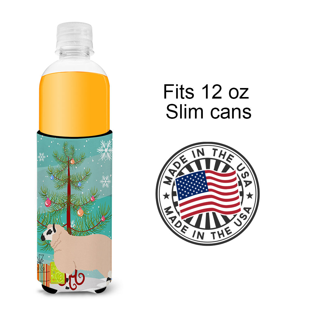 Kerry Hill Sheep Christmas Slim Can Hugger , Insulated Foam Hugger for 12 oz Slim Cans, Beer Bottles & Water Bottles, Printed in USA