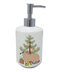 Kerry Hill Sheep Christmas Ceramic Soap Dispenser , Empty Refillable Hand Soap Pump Bottle for Bathroom Kitchen