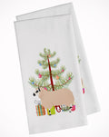 Kerry Hill Sheep Christmas Kitchen Towel Set of 2 White Dish Towels Decorative Bathroom Hand towel for Hand, Face, Hair, Yoga, Tea, Dishcloth, 19 X 28", White