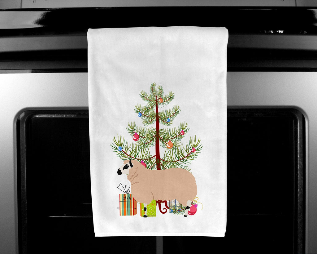 Kerry Hill Sheep Christmas Kitchen Towel Set of 2 White Dish Towels Decorative Bathroom Hand towel for Hand, Face, Hair, Yoga, Tea, Dishcloth, 19 X 28", White