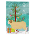 Horned Dorset Sheep Christmas House Flag 28x40 Porch Sleeve Pole Decorative Outside Yard Banner Artwork Wall Hanging, Polyester