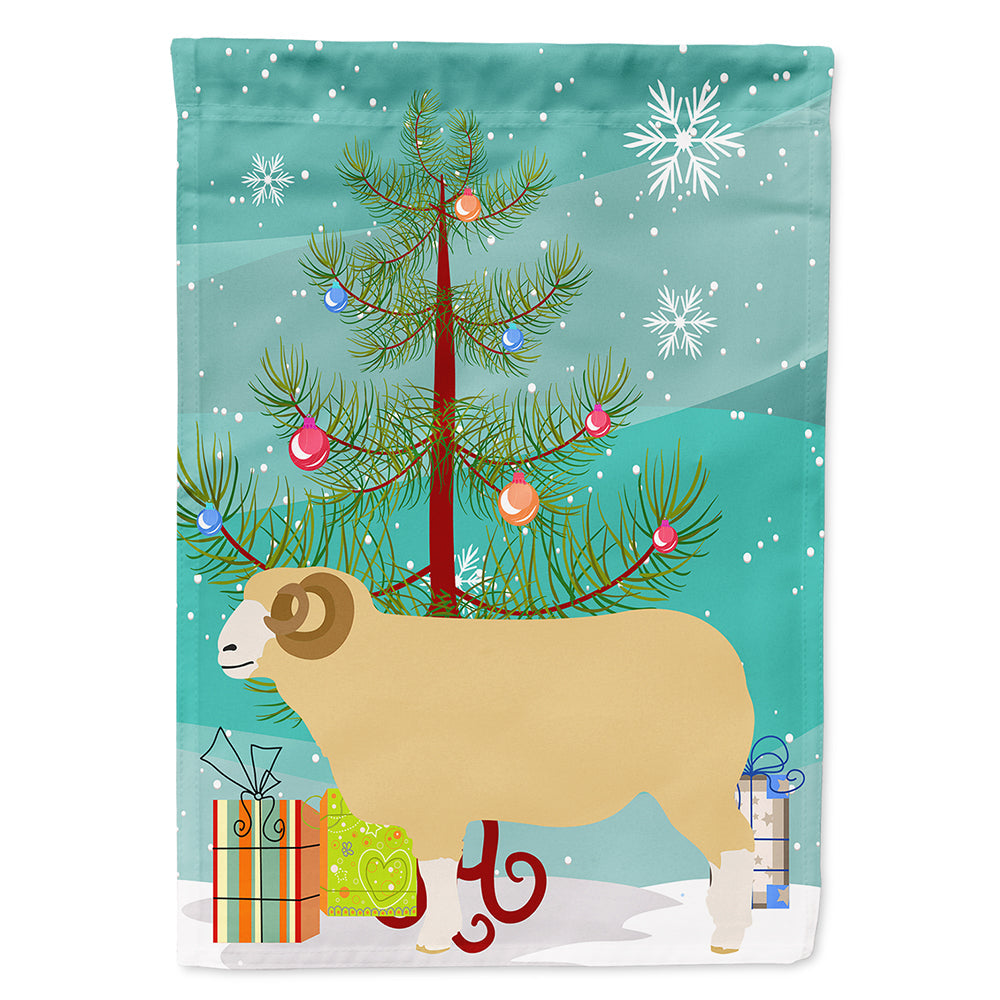 Horned Dorset Sheep Christmas House Flag 28x40 Porch Sleeve Pole Decorative Outside Yard Banner Artwork Wall Hanging, Polyester