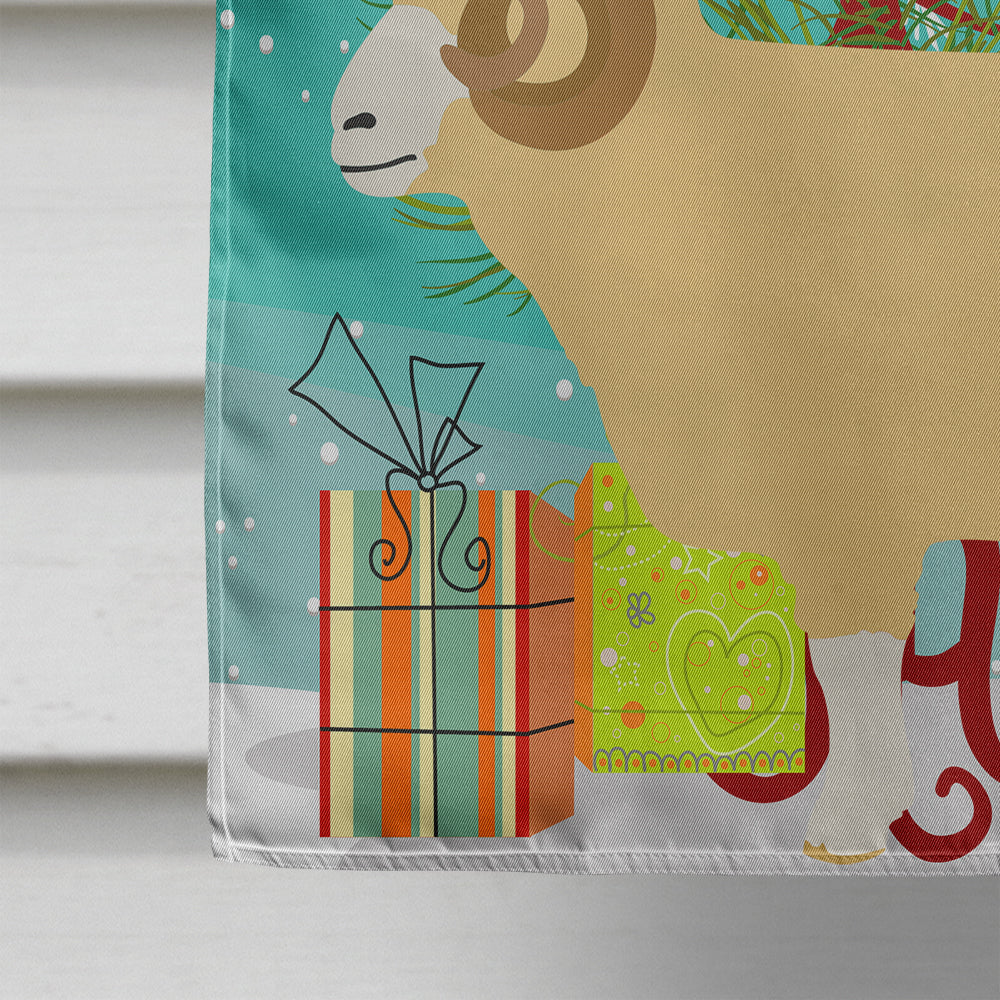 Horned Dorset Sheep Christmas House Flag 28x40 Porch Sleeve Pole Decorative Outside Yard Banner Artwork Wall Hanging, Polyester