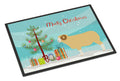 Horned Dorset Sheep Christmas Doormat Indoor Outdoor 24H X 36W Front Door Mat Rugs for Entryway, Non Slip Washable Low Pile,