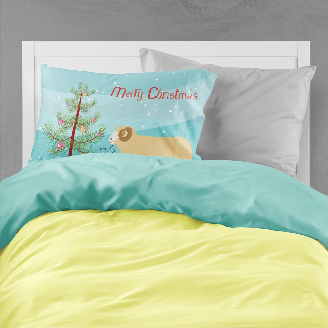 Horned Dorset Sheep Christmas Standard Pillowcase Lightweight Super Soft Easy Care Decorative Artwork Pillowcase, Standard