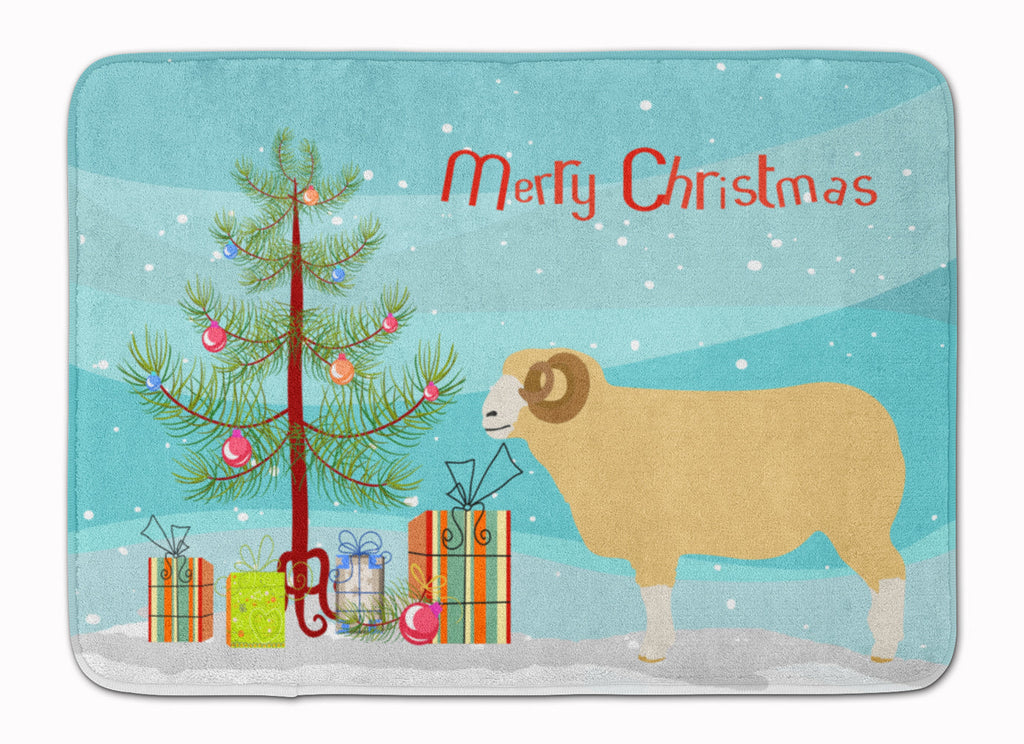 Horned Dorset Sheep Christmas Memory Foam Kitchen Mat Machine Washable Anti-Fatigue Cushion Comfort Bath or Kitchen Rug