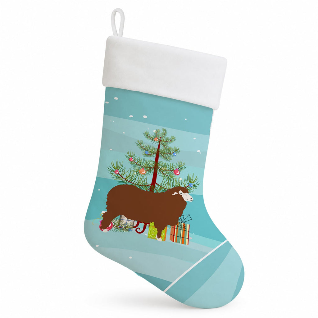 Merino Sheep Christmas Holiday Stocking Double-Sided Print, Polyester Suede,11x18, Made in USA