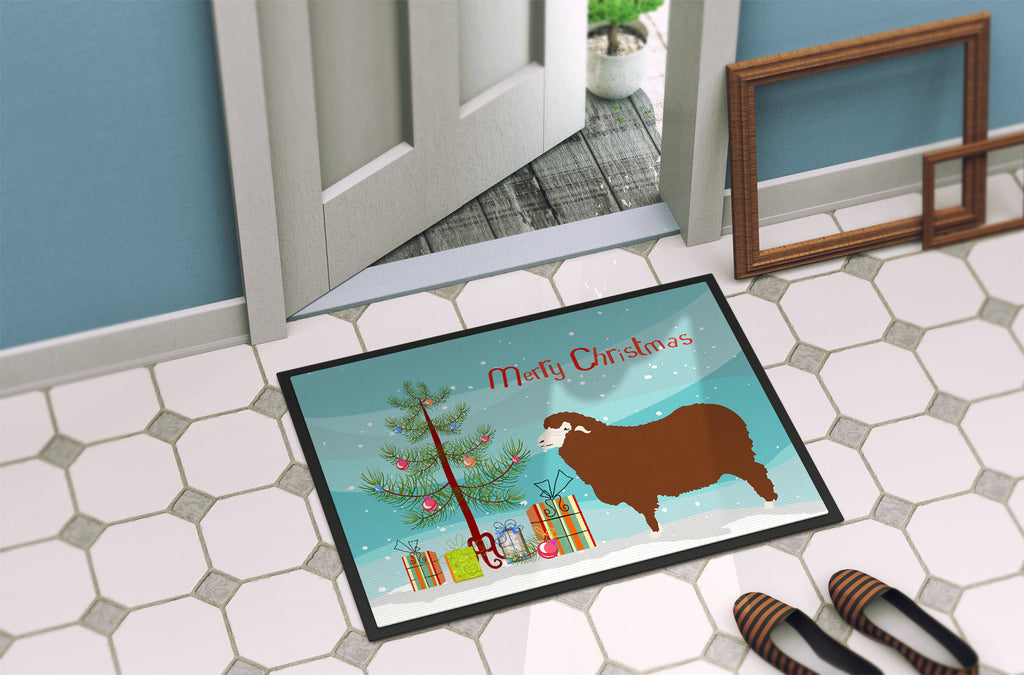 Merino Sheep Christmas Doormat Indoor Outdoor 24H X 36W Front Door Mat Rugs for Entryway, Non Slip Washable Low Pile,