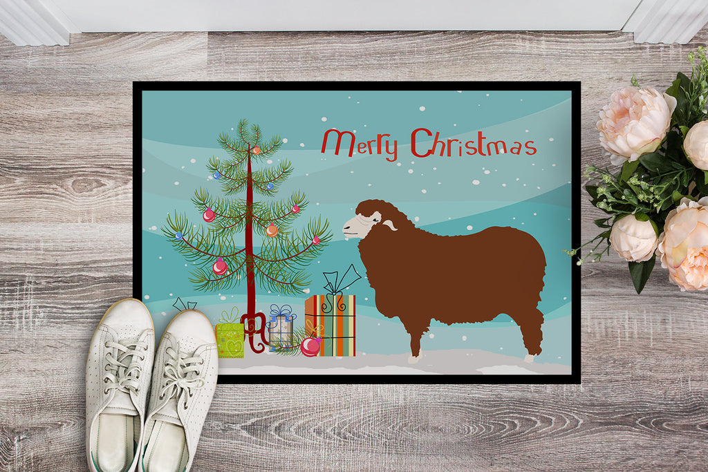 Merino Sheep Christmas Doormat Indoor Outdoor 18H X 27W Front Door Mat Rugs for Entryway, Non Slip Washable