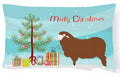 Merino Sheep Christmas Decorative Throw Pillow 12x16 Indoor Outdoor Accent Cushion, Fabric Cover with Insert for Sofa, Bed, Porch & Living Room