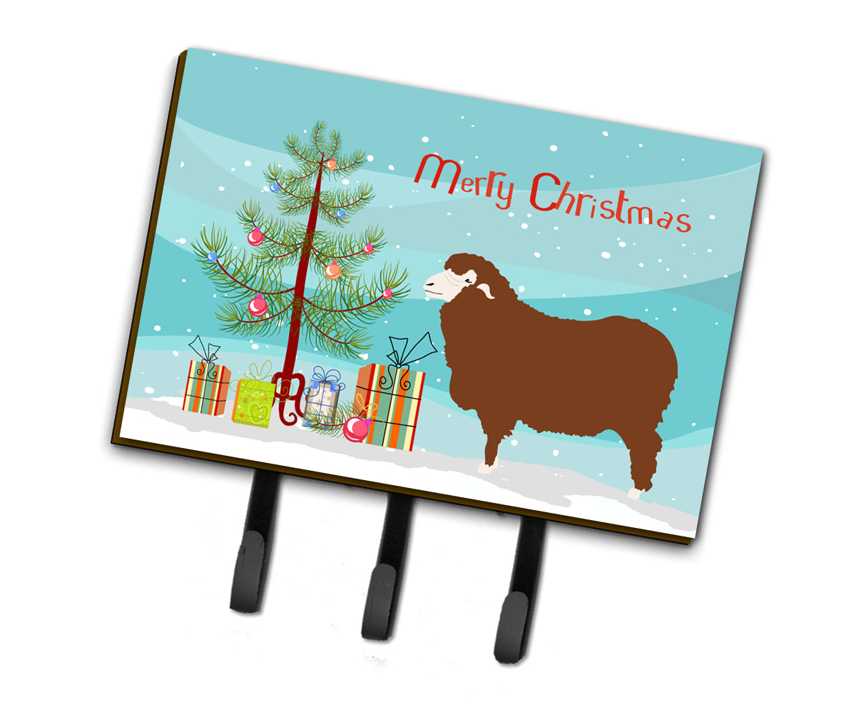 Merino Sheep Christmas Leash or Key Holder Wall Hooks, Coat Rack Wall Mount, for Hanging Keys, Towels, Aprons, Leashes