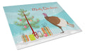 Bourbon Red Turkey Hen Christmas Cutting Board Tempered Glass Kitchen Cutting Surface, Heat Resistant Chopping, Non-Slip Feet, Food Prep & Serving
