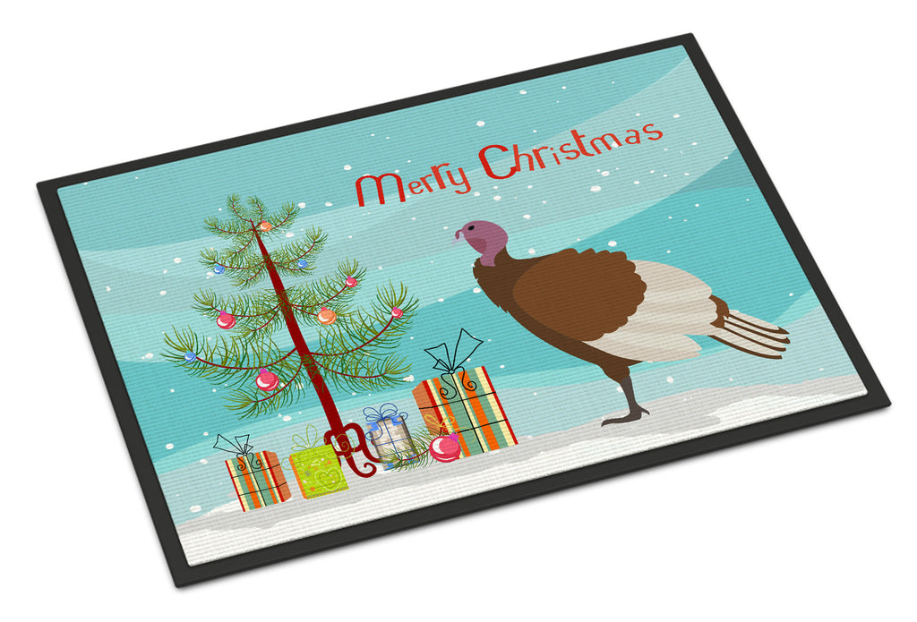 Bourbon Red Turkey Hen Christmas Doormat Indoor Outdoor 18H X 27W Front Door Mat Rugs for Entryway, Non Slip Washable
