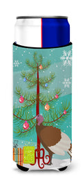 Bourbon Red Turkey Hen Christmas Slim Can Hugger , Insulated Foam Hugger for 12 oz Slim Cans, Beer Bottles & Water Bottles, Printed in USA