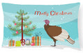 Bourbon Red Turkey Hen Christmas Decorative Throw Pillow 12x16 Indoor Outdoor Accent Cushion, Fabric Cover with Insert for Sofa, Bed, Porch & Living Room
