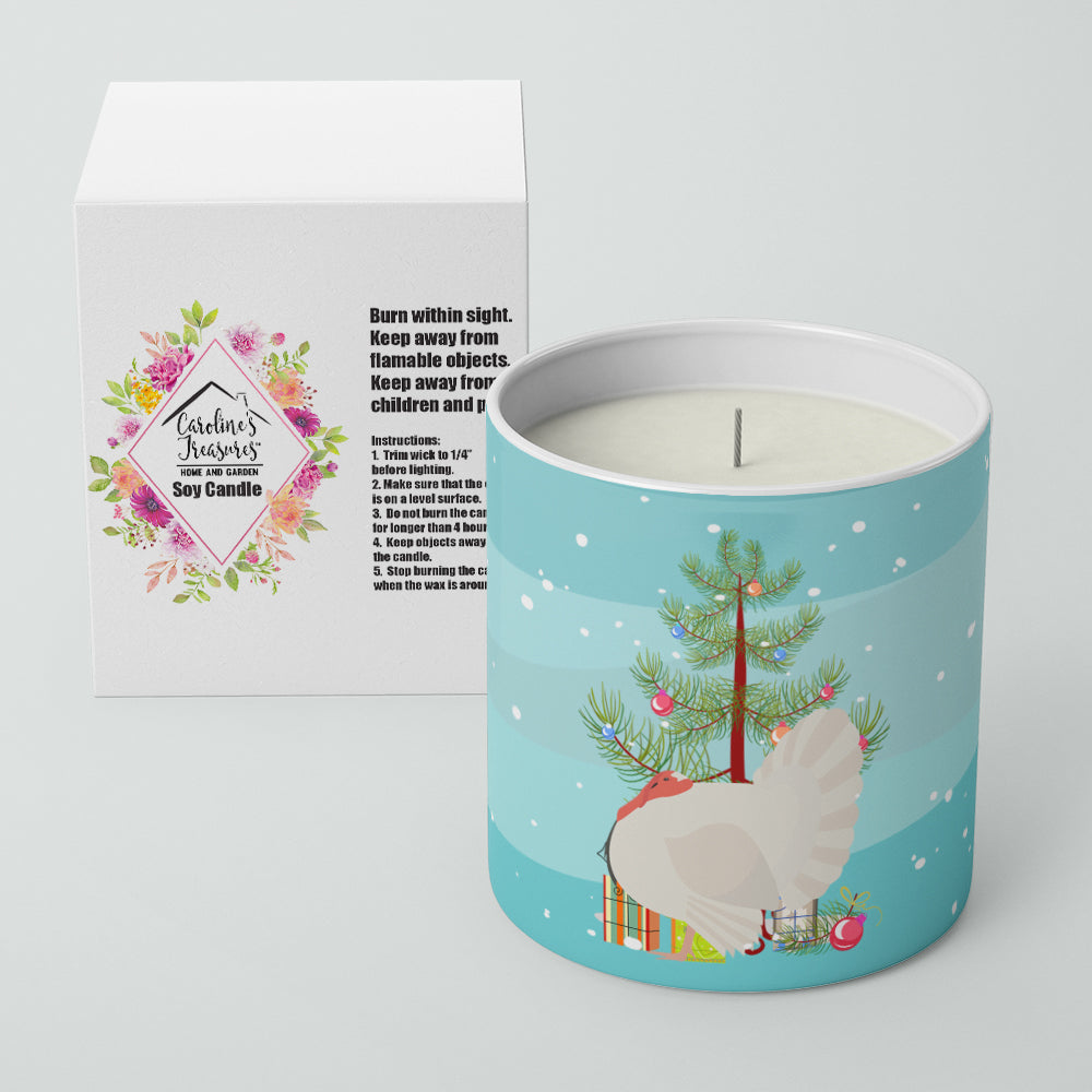 White Holland Turkey Christmas Decorative Soy Candle Nature Soy Wax Essential Oil Home Decor Ideal for Bedroom Kitchen Bath Office Gift, 10 oz