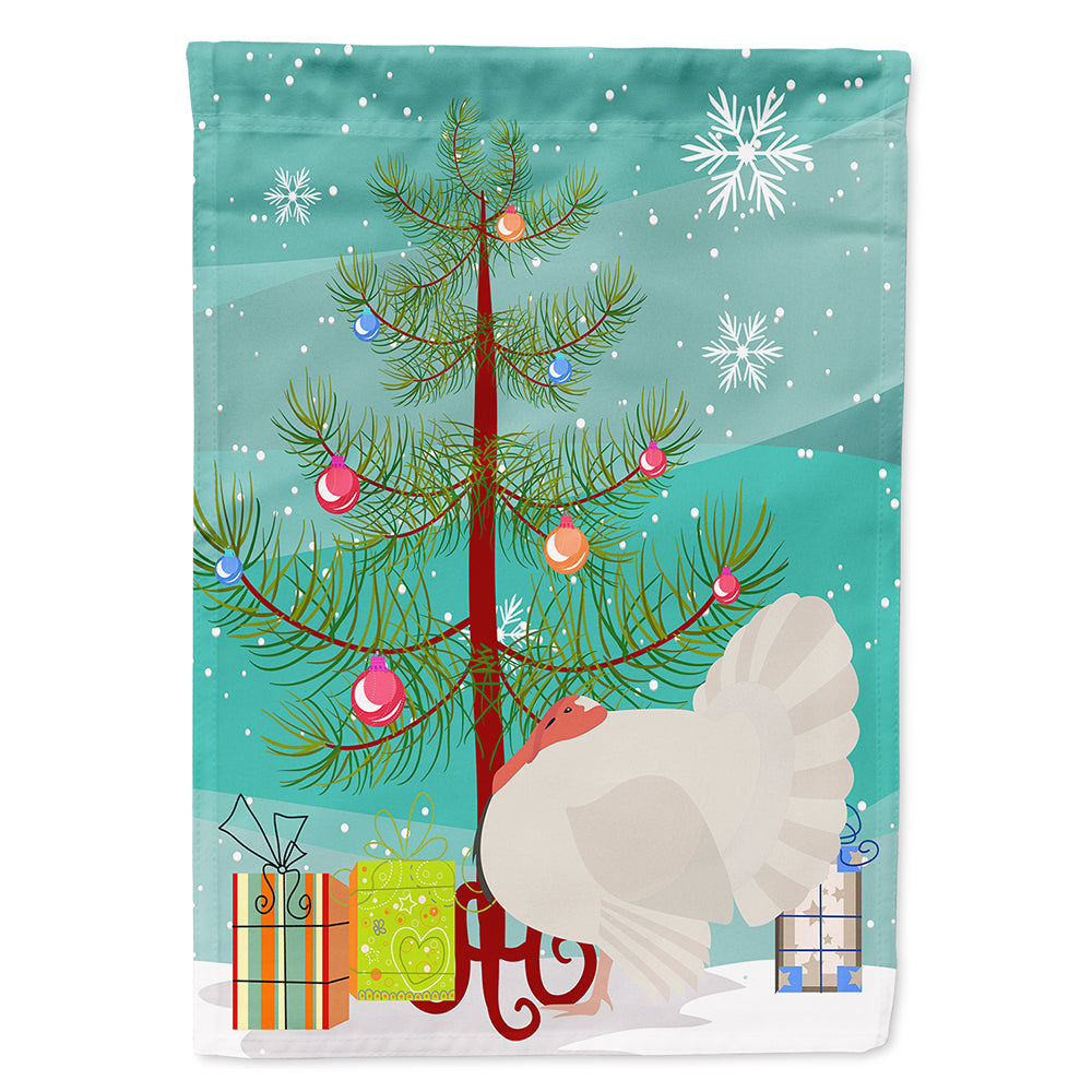 White Holland Turkey Christmas House Flag 28x40 Porch Sleeve Pole Decorative Outside Yard Banner Artwork Wall Hanging, Polyester
