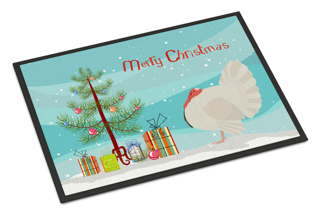 White Holland Turkey Christmas Doormat Indoor Outdoor 18H X 27W Front Door Mat Rugs for Entryway, Non Slip Washable