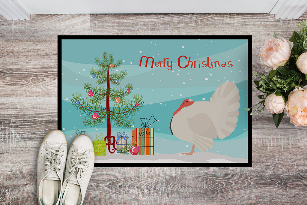 White Holland Turkey Christmas Doormat Indoor Outdoor 18H X 27W Front Door Mat Rugs for Entryway, Non Slip Washable