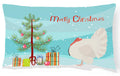 White Holland Turkey Christmas Decorative Throw Pillow 12x16 Indoor Outdoor Accent Cushion, Fabric Cover with Insert for Sofa, Bed, Porch & Living Room