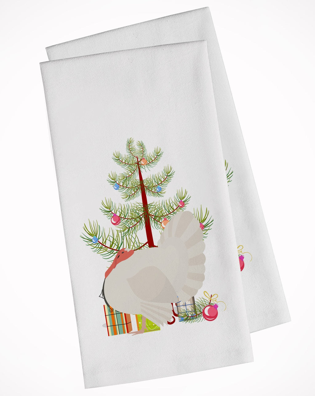 White Holland Turkey Christmas Kitchen Towel Set of 2 White Dish Towels Decorative Bathroom Hand towel for Hand, Face, Hair, Yoga, Tea, Dishcloth, 19 X 28", White