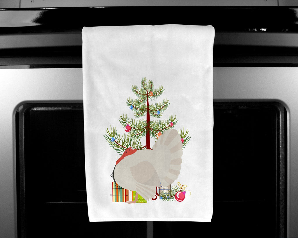White Holland Turkey Christmas Kitchen Towel Set of 2 White Dish Towels Decorative Bathroom Hand towel for Hand, Face, Hair, Yoga, Tea, Dishcloth, 19 X 28", White