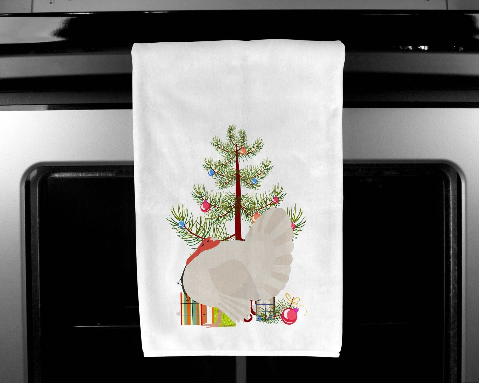 White Holland Turkey Christmas Kitchen Towel Set of 2 White Dish Towels Decorative Bathroom Hand towel for Hand, Face, Hair, Yoga, Tea, Dishcloth, 19 X 28", White