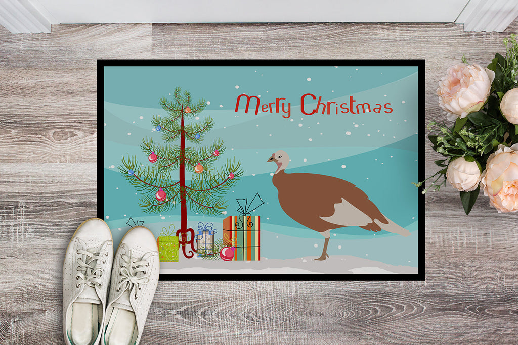 Jersey Buff Turkey Hen Christmas Doormat Indoor Outdoor 24H X 36W Front Door Mat Rugs for Entryway, Non Slip Washable Low Pile,