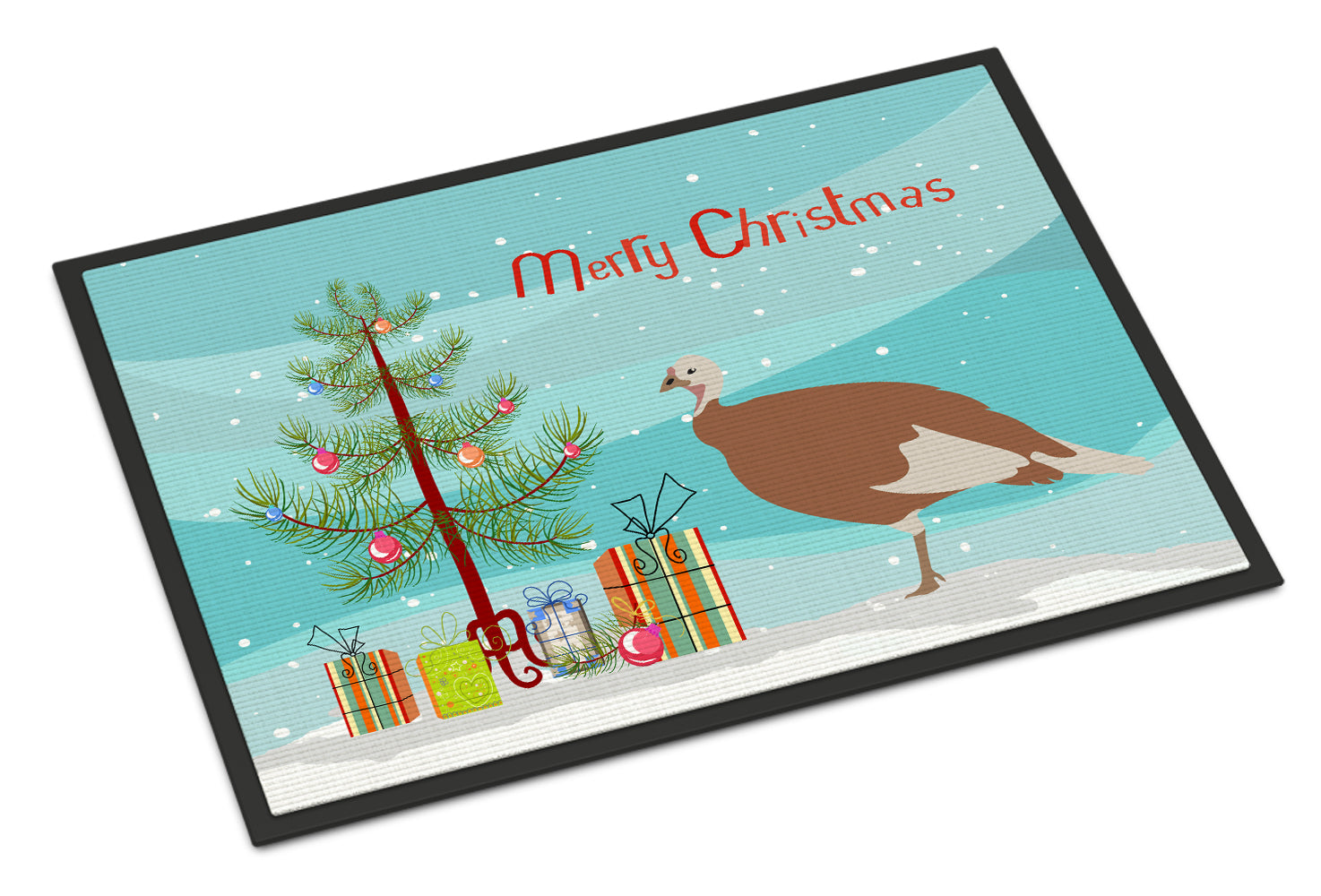 Jersey Buff Turkey Hen Christmas Doormat Indoor Outdoor 18H X 27W Front Door Mat Rugs for Entryway, Non Slip Washable