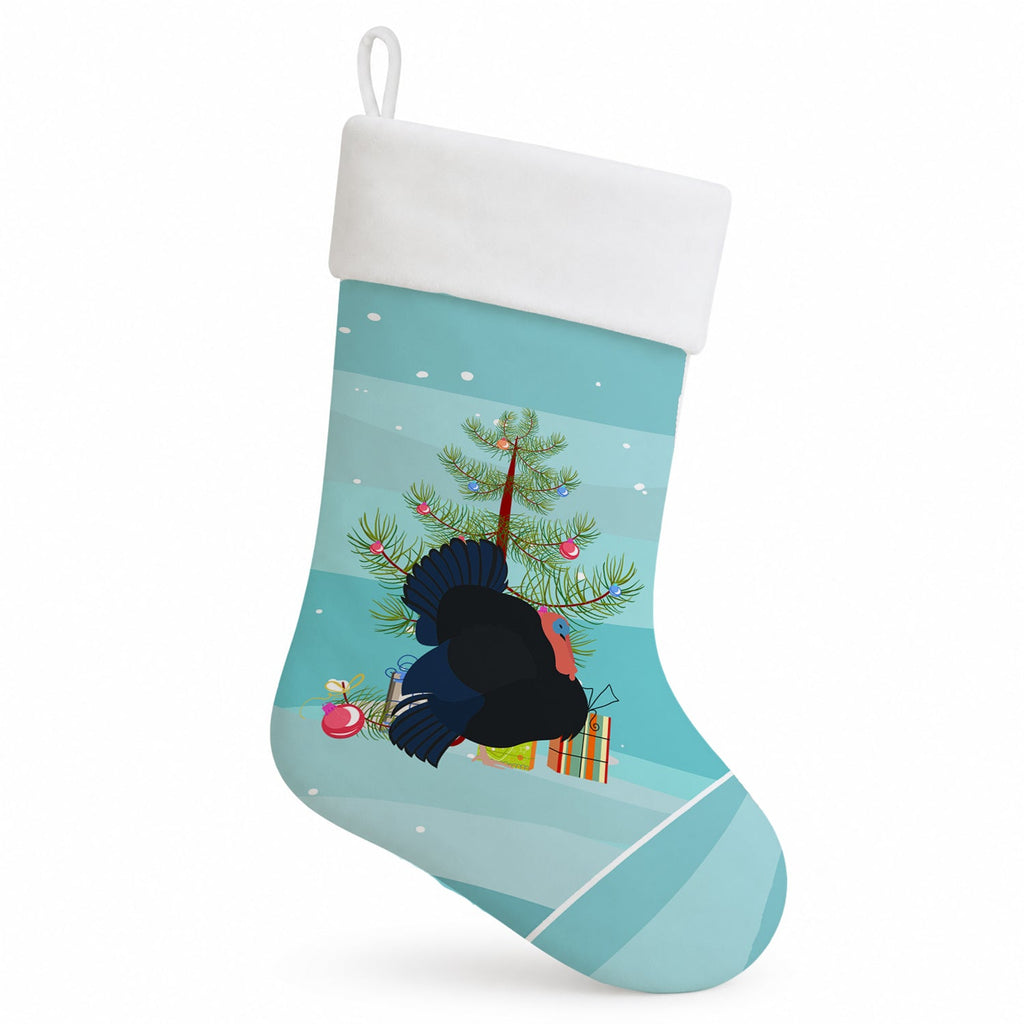 Norfolk Black Turkey Christmas Holiday Stocking Double-Sided Print, Polyester Suede,11x18, Made in USA