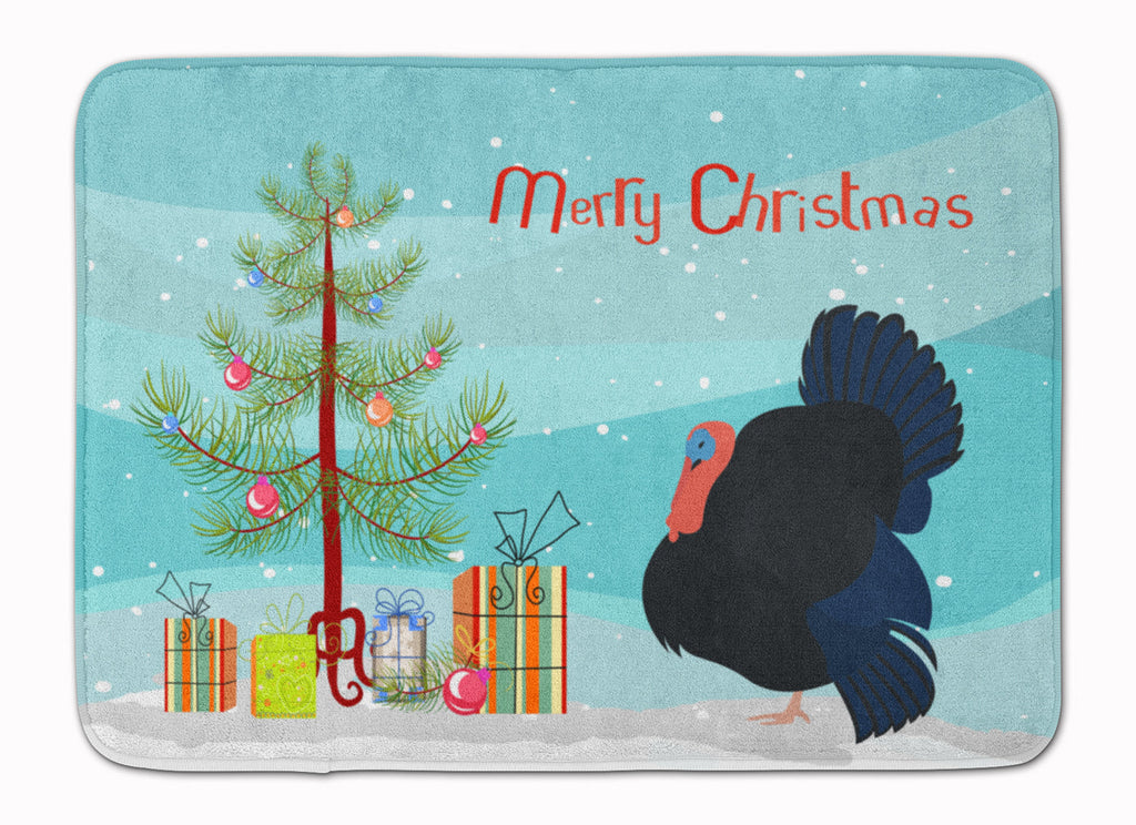 Norfolk Black Turkey Christmas Memory Foam Kitchen Mat Machine Washable Anti-Fatigue Cushion Comfort Bath or Kitchen Rug
